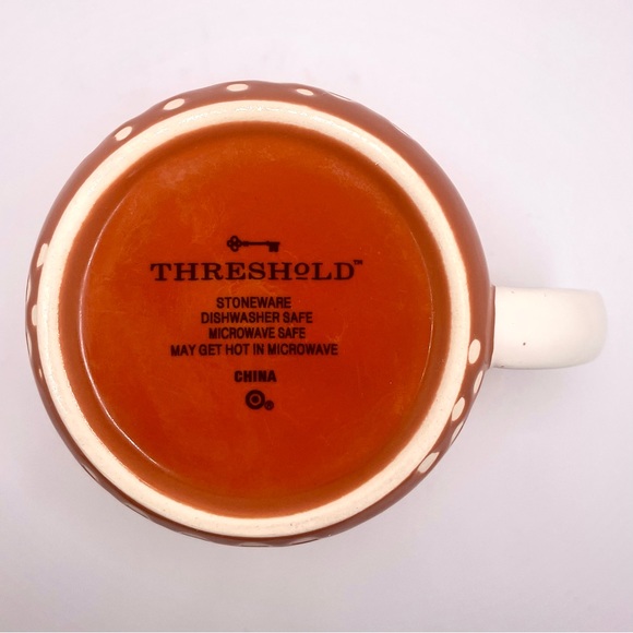 Threshold Rust Orange and White Polka Dot Coffee Mug - Picture 4 of 6